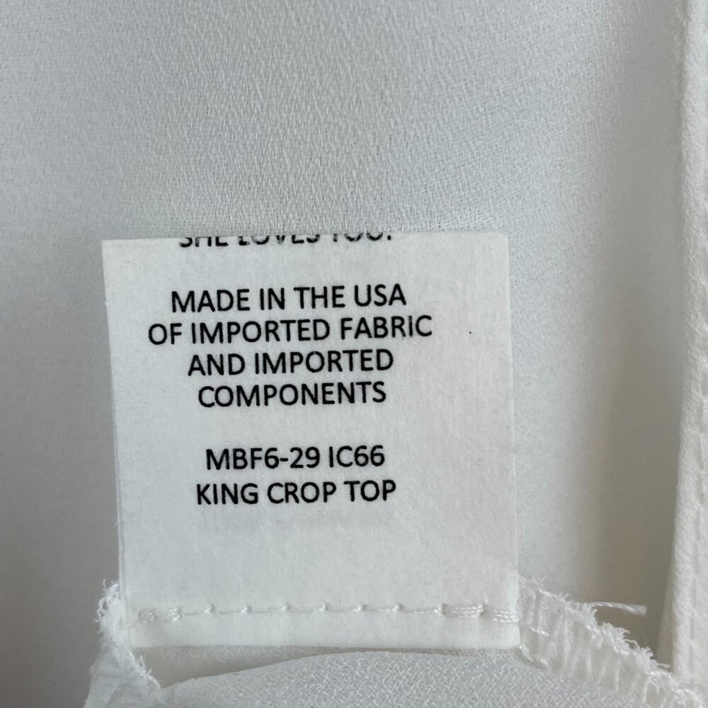 Show Me Your Mumu white crisp King ruffle sleeveless crop top small MSRP 96 - Picture 10 of 12